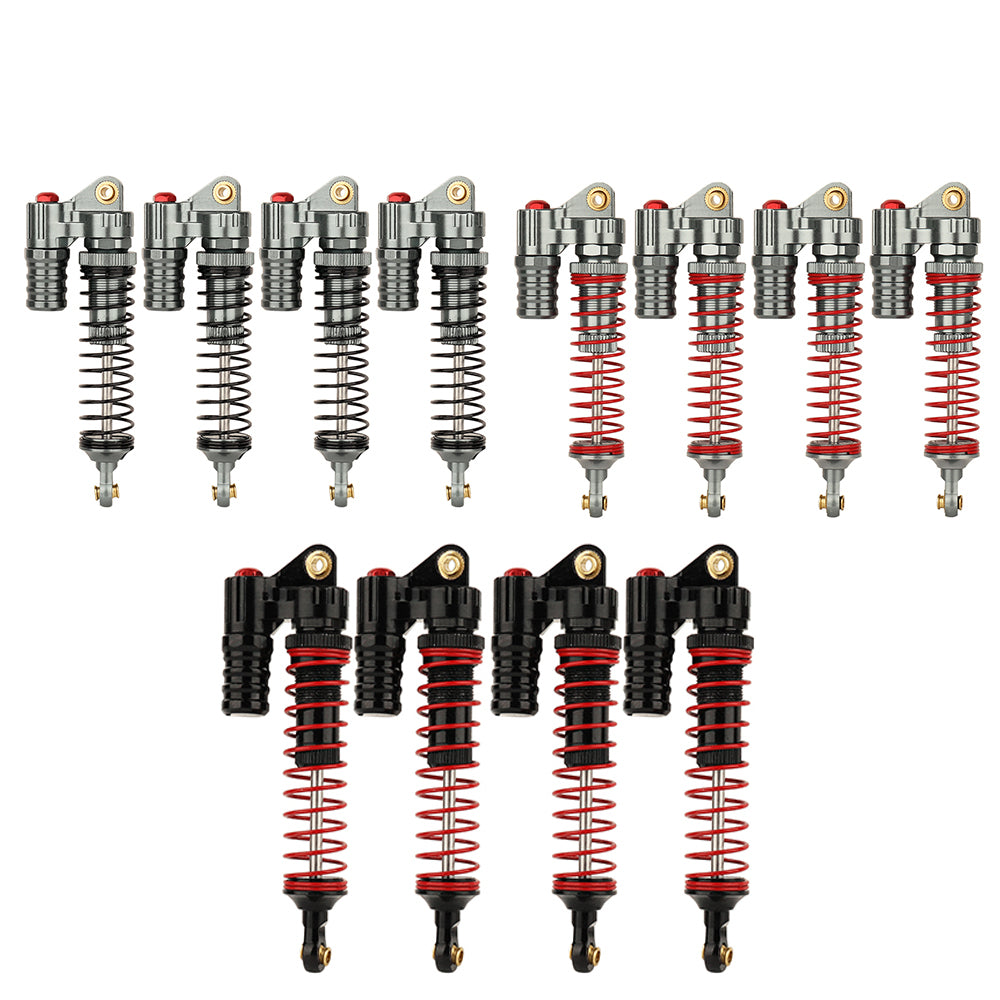 LonZeXy 1/10 RC Crawler Metal Piggyback Shock Absorbers 100mm Hole to Hole Oil Dampers 4PCS For SCX10 TRX4 D90 RC Car Upgrade Parts