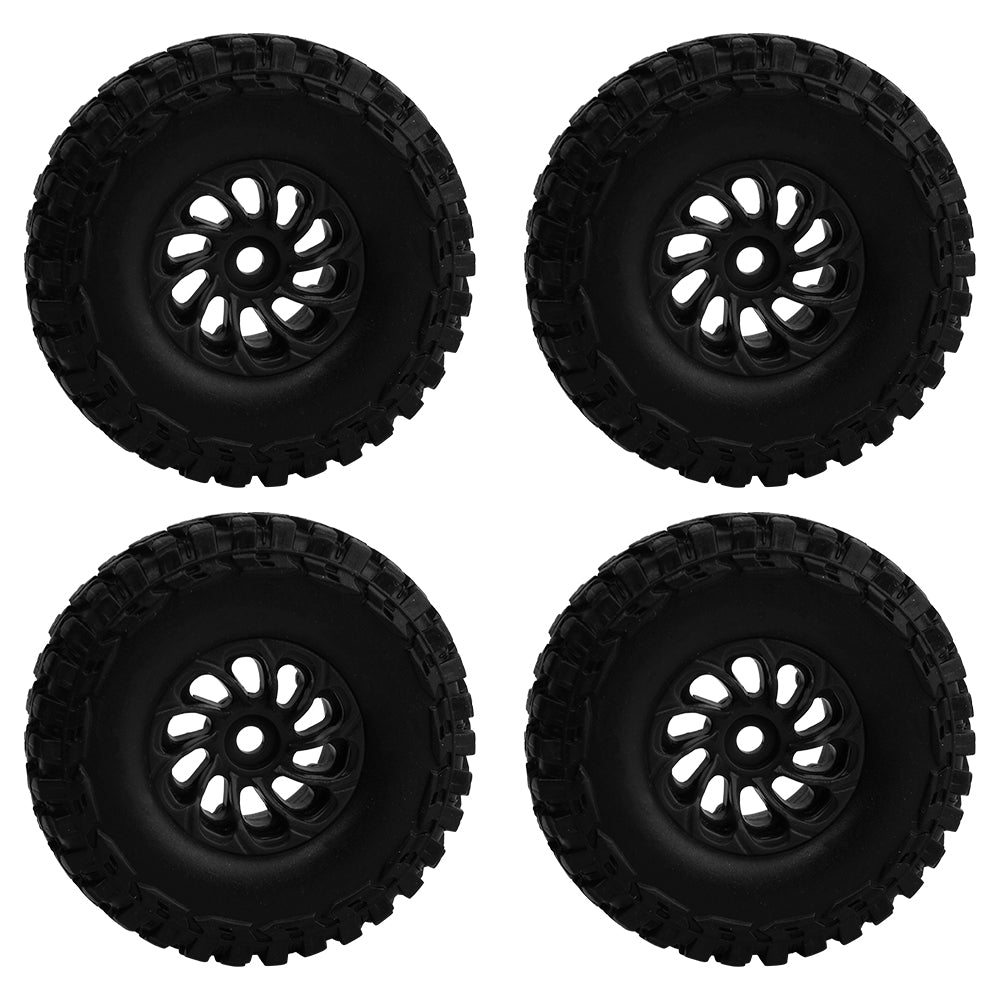 LonZeXy 1.0 inch Plastic Wheel Hub Rims or with Rubber Tires 4PCS For 1/24 SCX24 1/28 RC Off-Road Buggy Mini Model Truck 29.6mm Diameter Colorful RC Car Replacement Parts Style P