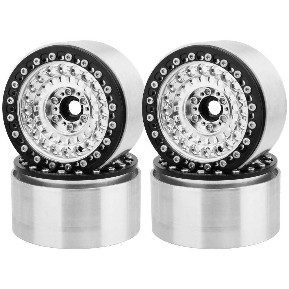 LonZeXy 2.2 Inch CNC Aluminum Beadlock Wheel Rims 114.8g For 1/10 RC Crawler, Replacement Wheel Hub For SCX10 TRX4