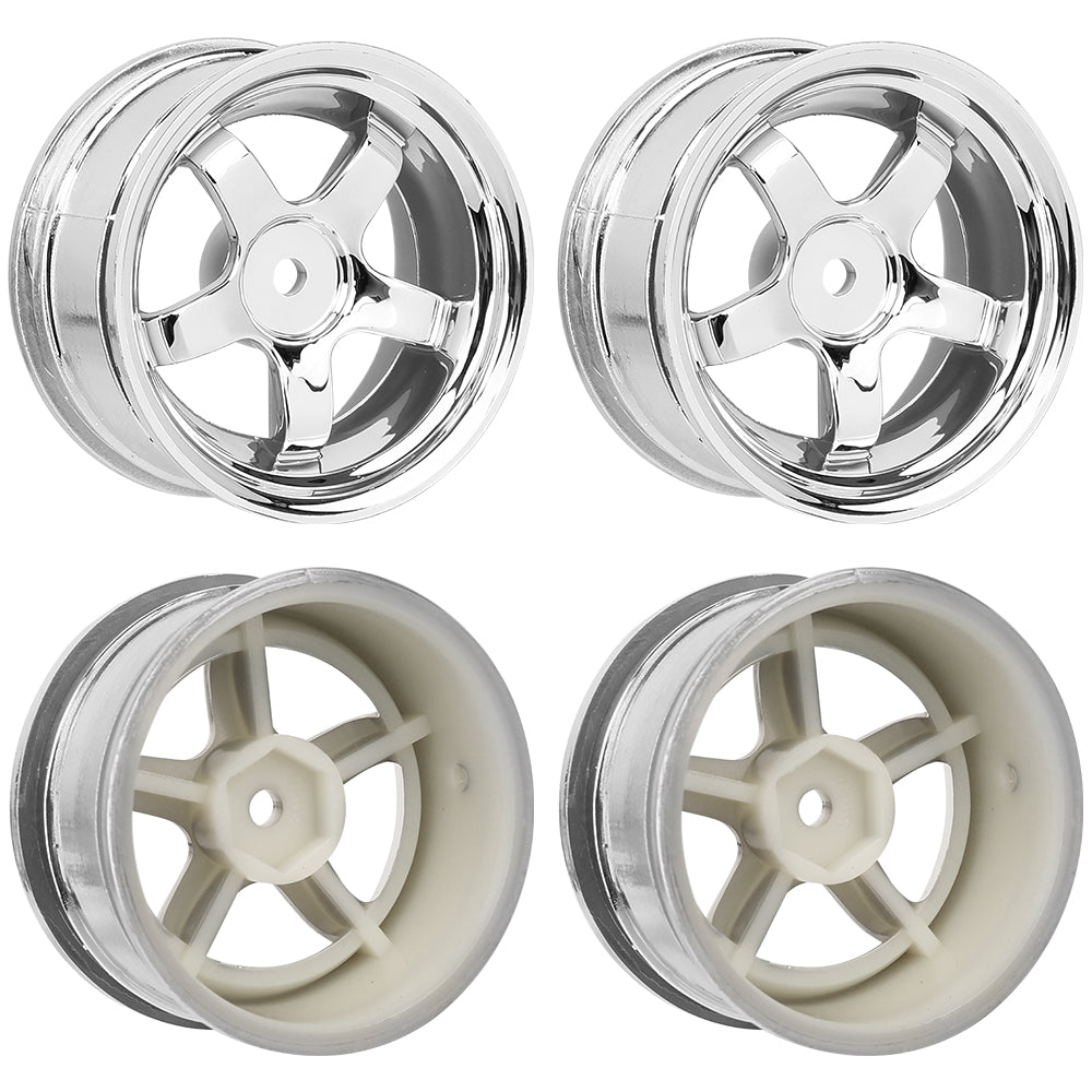 1/10 RC On-Road Drift Car Electroplated Plastic Wheel Rims 4 Styles Multi Color 12mm Hex Empty Hubs RC Modification Parts