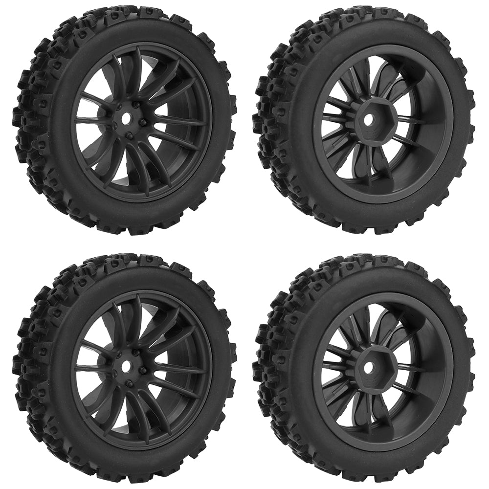 1/10 RC Off-Road Buggy Wheels 34.2g Knobby All-Terrain Rubber Tires Multi Color Plastic Rims 12mm Hex RC Upgrade Parts