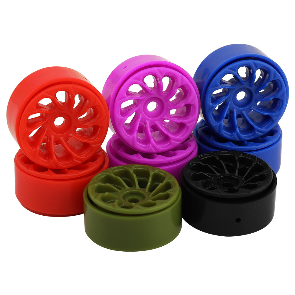 LonZeXy 1.0 inch Plastic Wheel Hub Rims or with Rubber Tires 4PCS For 1/24 SCX24 1/28 RC Off-Road Buggy Mini Model Truck 29.6mm Diameter Colorful RC Car Replacement Parts Style P