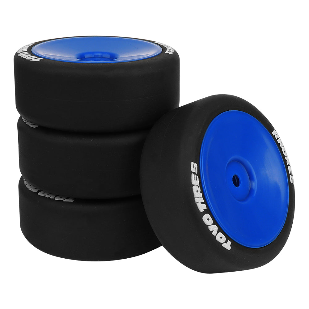 1/10 RC On-Road Drift Car Wheels Smooth Drift Rubber Tires Multi-Color Plastic Rim RC Racing Upgrade Parts