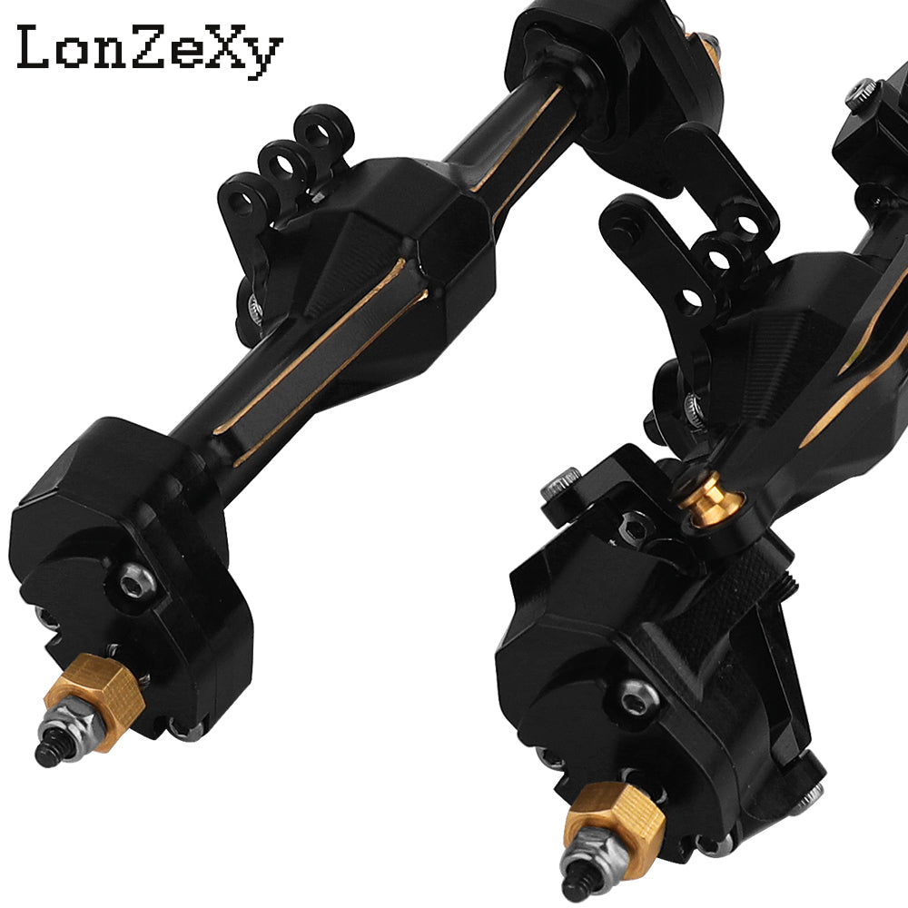 LONZEXY +4mm Planet Middle Axles with Brass Steering Knuckles for 1/18 TRX4M