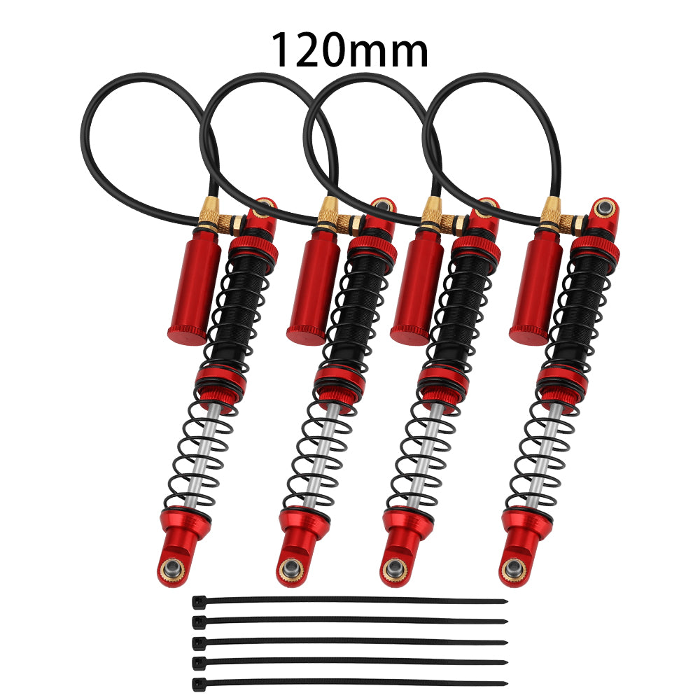 LonZeXy 4PCS Remote Reservoir Dual Spring Negative Pressure Shock Absorber 70/80/90/100/110/120mm Oil Damper For Axial SCX10 TRX4 TRX6 Wraith 1/10 RC Crawler Upgrade Parts