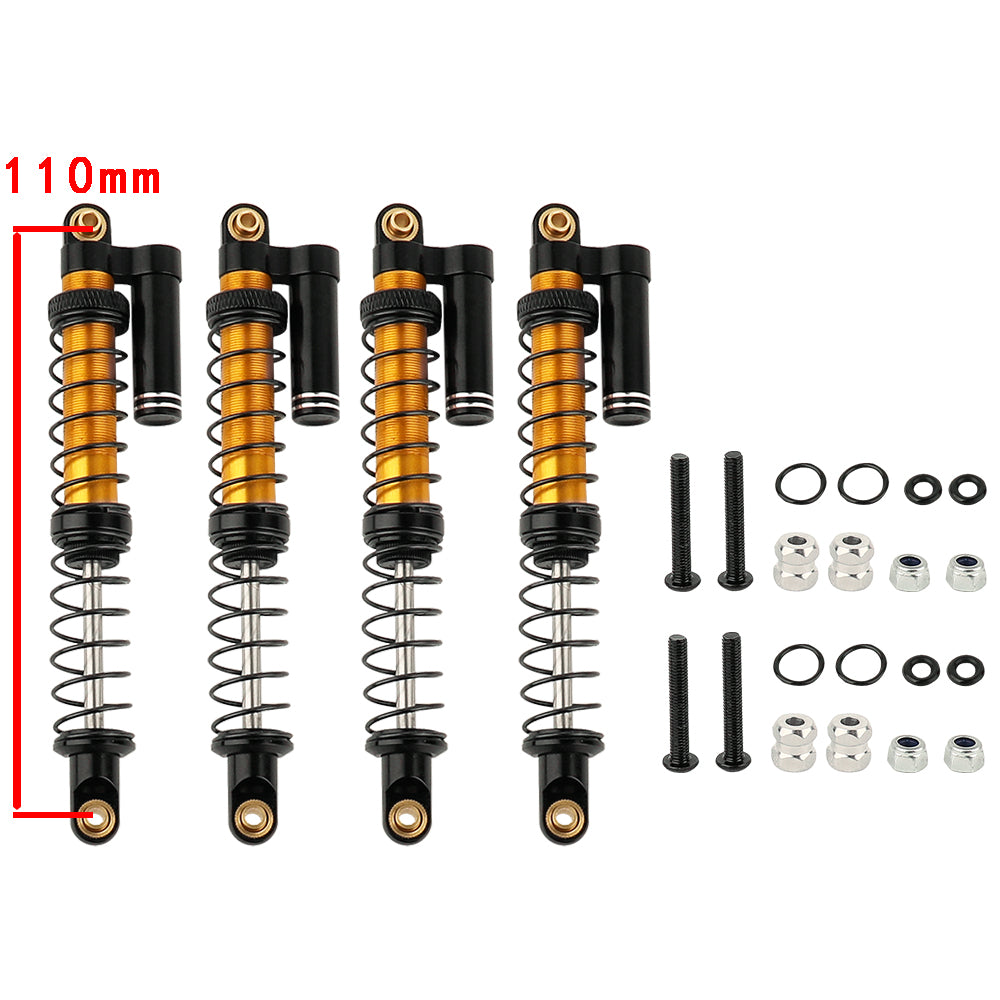 LonZeXy 1/10 RC Crawler Metal Piggyback Shock Absorber 90/95/100/105/110/115mm Oil Damper Negative Pressure Shock For SCX10 TRX4 D90 RC Car Upgrade Parts