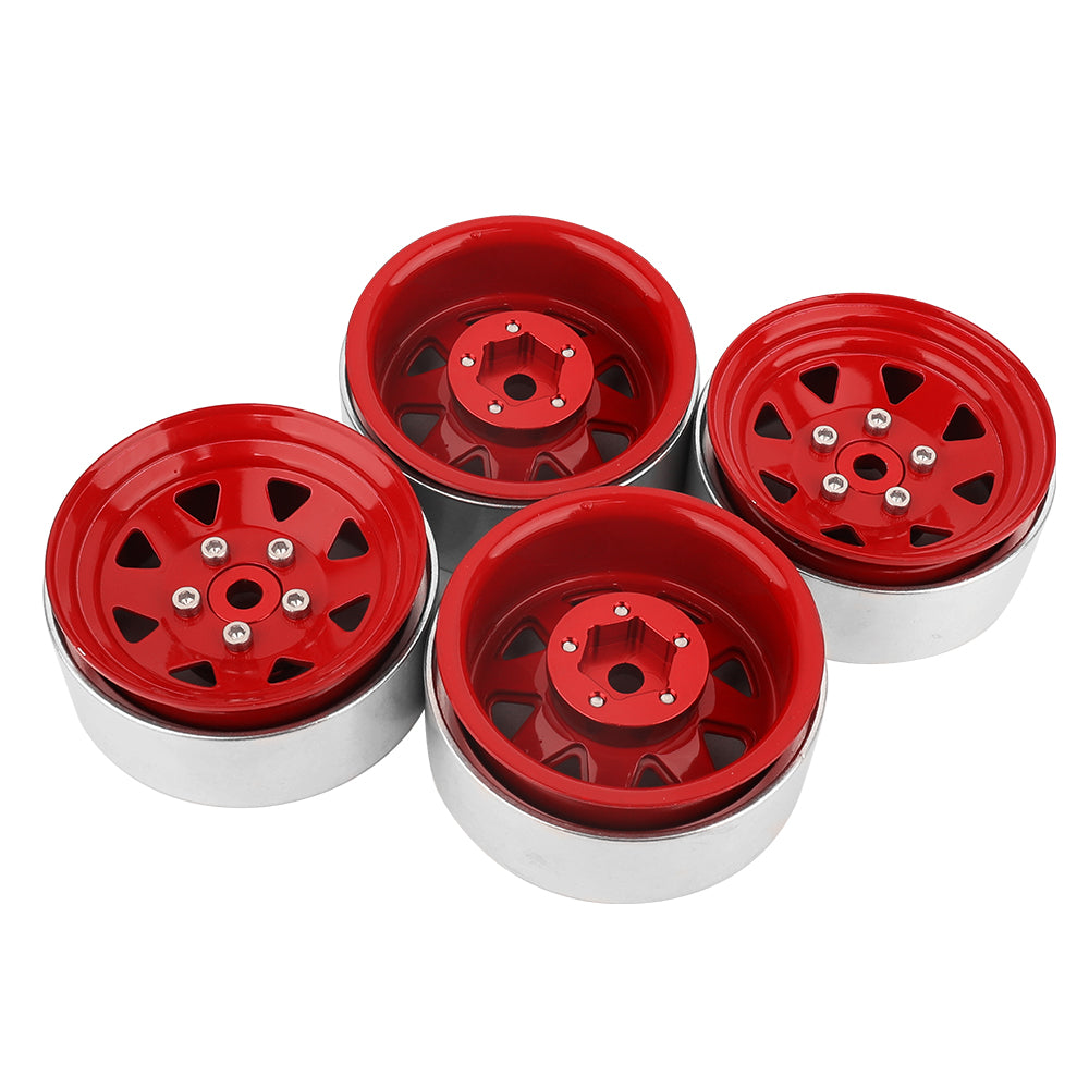 LonZeXy 1.9 Inch CNC Aluminum Beadlock Wheel Rim For 1/10 RC Crawler SCX10 Off-Road Climbing Car RC Upgrade Wheels With Mounting Screws