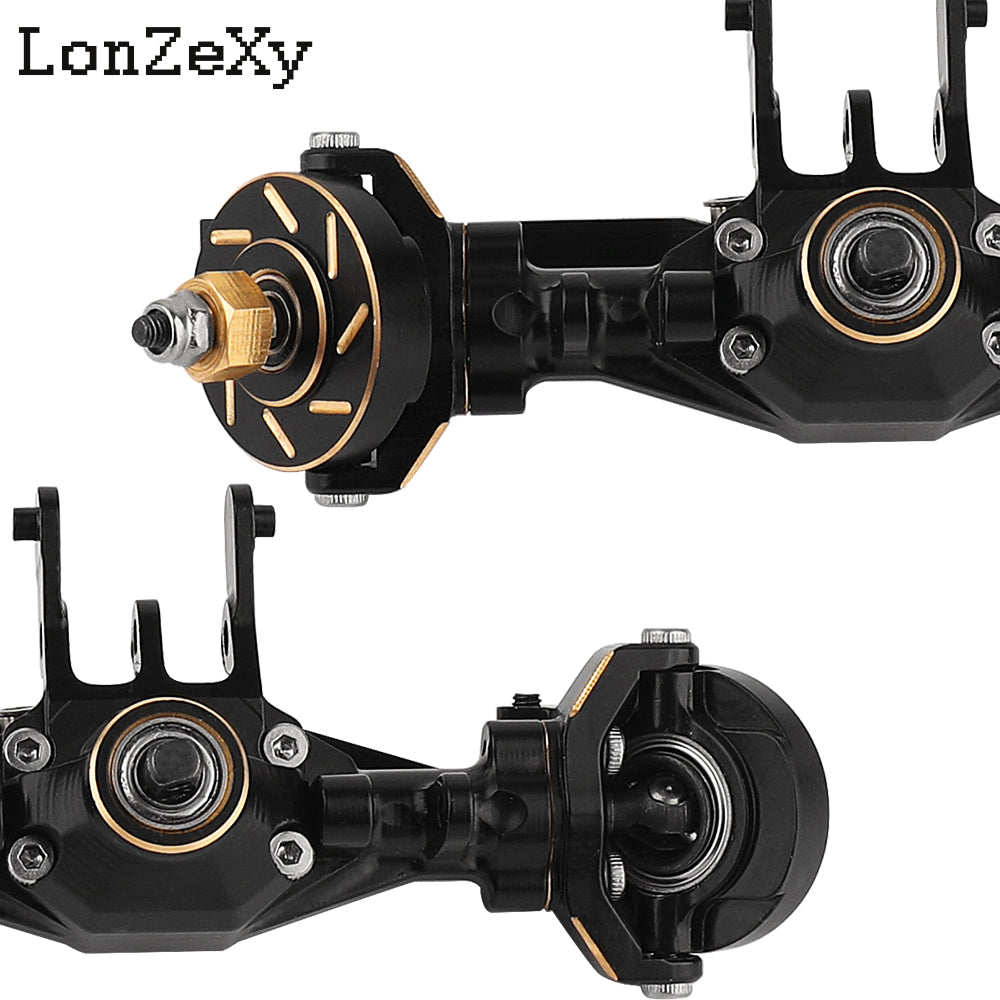 LONZEXY +4mm Planet Middle Axles with Brass Steering Knuckles for 1/18 TRX4M