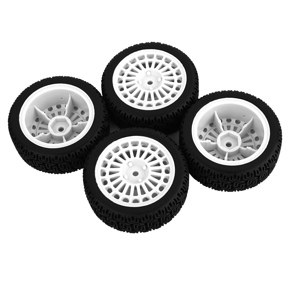 70mm RC Car Wheels Tires 4Pcs 26mm Width Rubber Tyre Plastic Wheel Rims for 1/10 On-Road Rally RC Buggy Upgrade Parts 7 Colors Optional