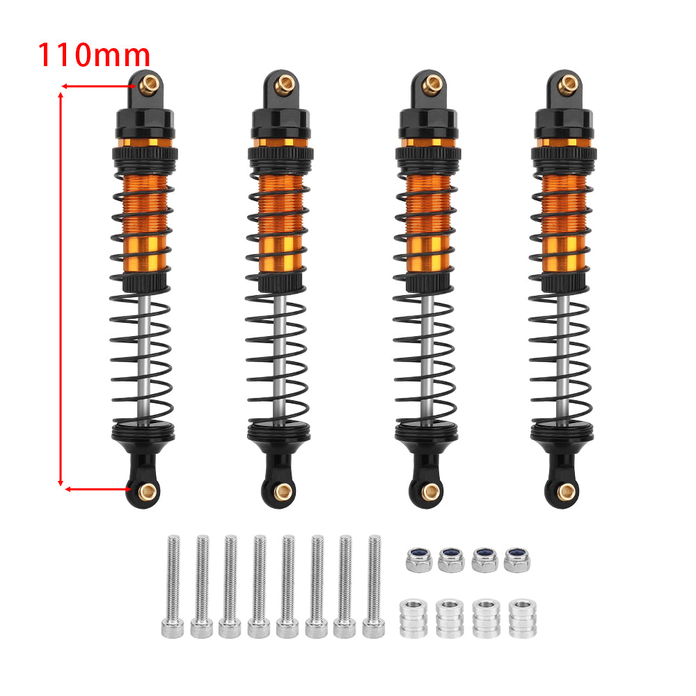 LonZeXy 4PCS Aluminum Oil Shock Absorber 70/80/90/100/110/120mm Adjustable Damper For Axial SCX10 I II III TRX4 D90 1/10 RC Rock Crawler Upgrade Parts