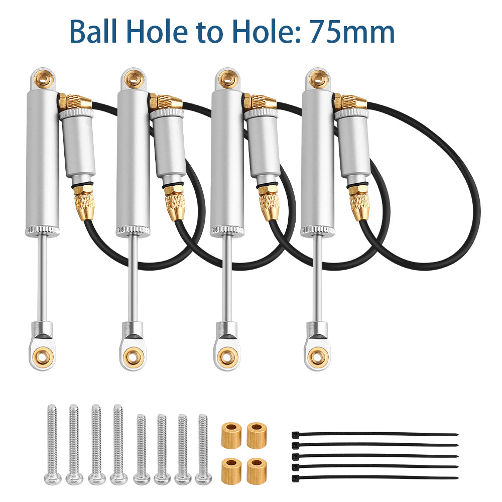 LonZeXy 4PCS Remote Reservoir Negative Pressure Shock Absorber 56/63/68/75/80mm Oil Damper For Traxxas TRX4M 1/18 RC Crawler Car Upgrade Aluminum Suspension Parts