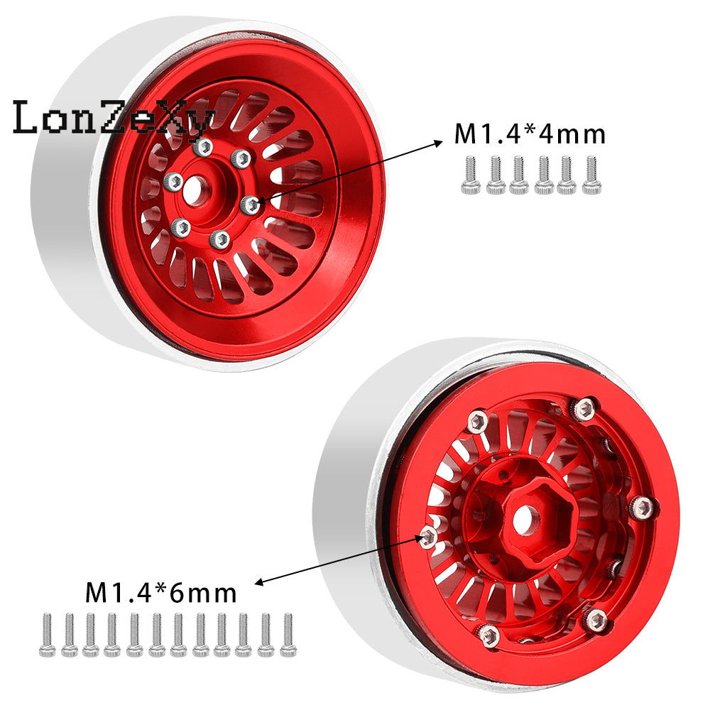 LonzeXy 4PCS Aluminum Alloy Wheel Rims for SCX24