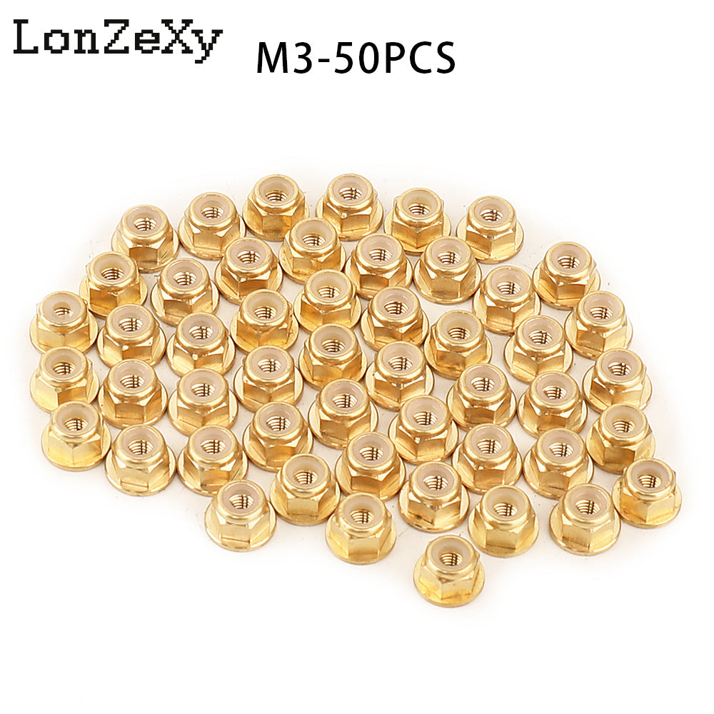 LONZEXY Flange Lock Nuts Nylon Inserted Hex Lock 30pcs