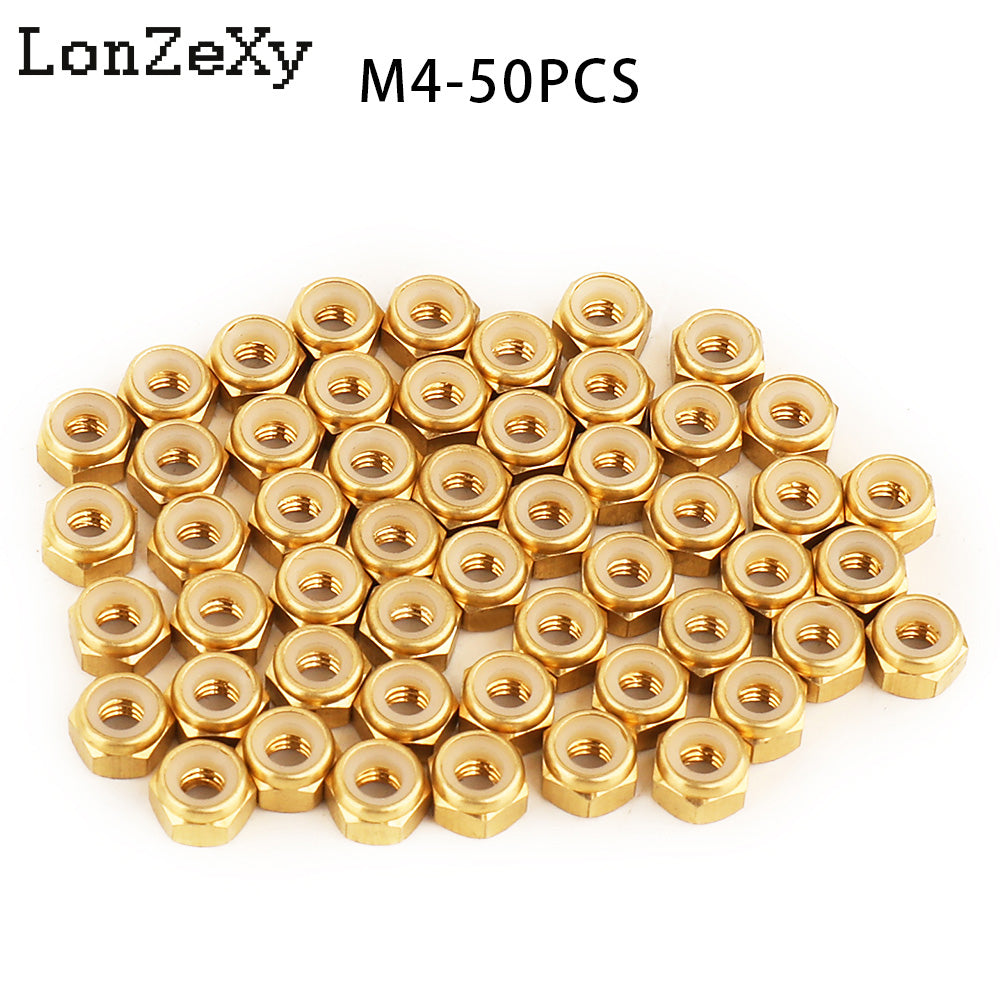 LONZEXY M4 M3 Locknuts Nylon Inserted Hex Lock Nuts 50pcs