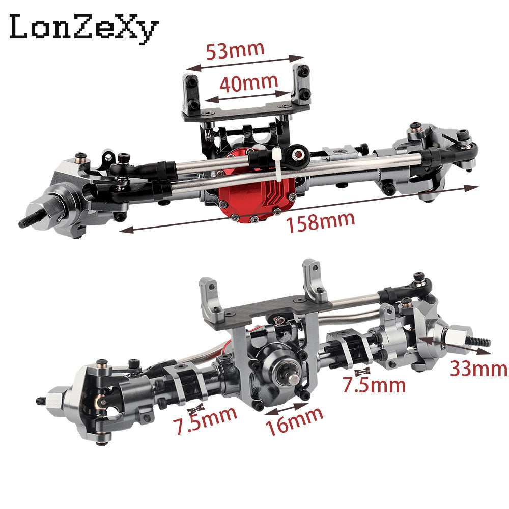 LONZEXY Metal Front Rear Axle for SCX10 II
