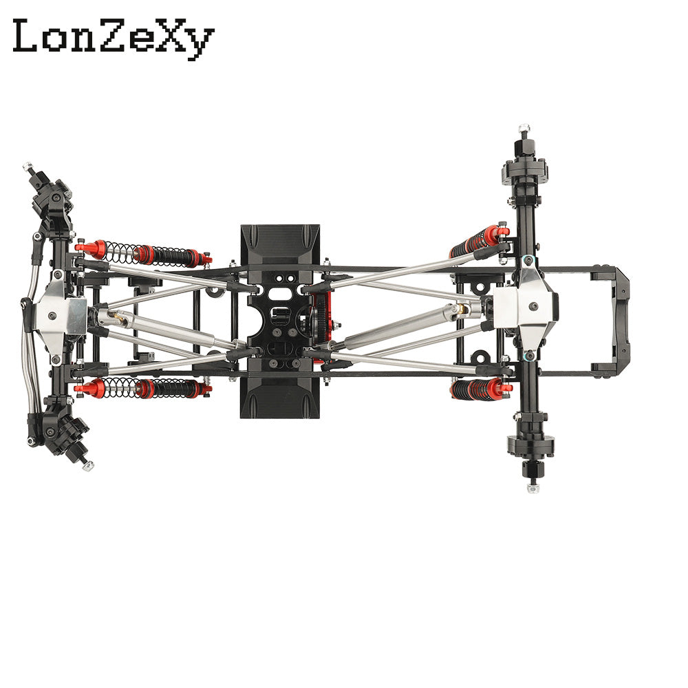 LONZEXY Carbon Fiber Frame Rail Kit Transmission Skid Plate for SCX10 Capra