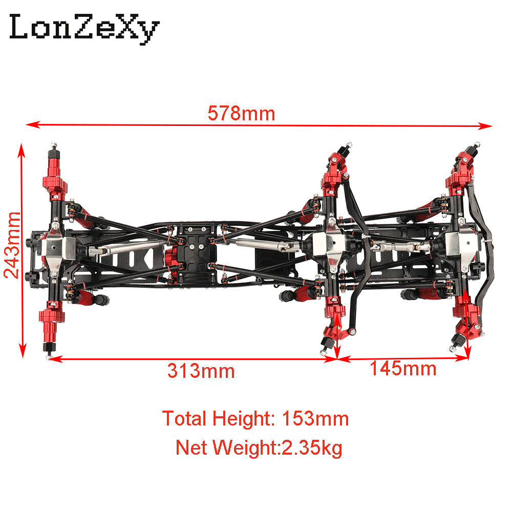 LONZEXY 6x6 Frame+Axle for SCX10